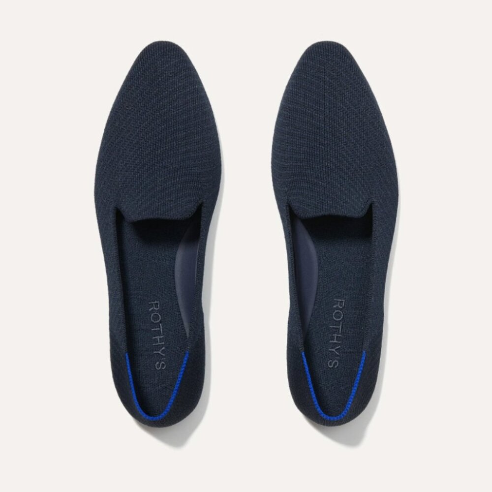 Rothy’s The Almond Loafer in Navy Blue Twill Womens 9 EUC